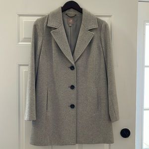 J.JILL WOMEN WOOL BLEND MEDIUM LENGTH LIGHT GRAY COAT SZ XS